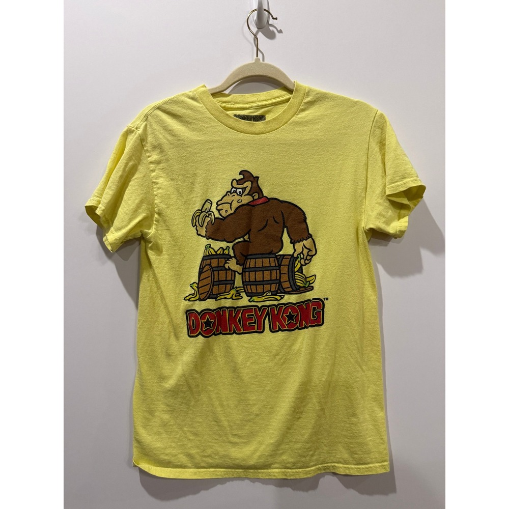 Nintendo Donkey Kong T-Shirt Kids Small Yellow Excellent Graphic Tee 2023